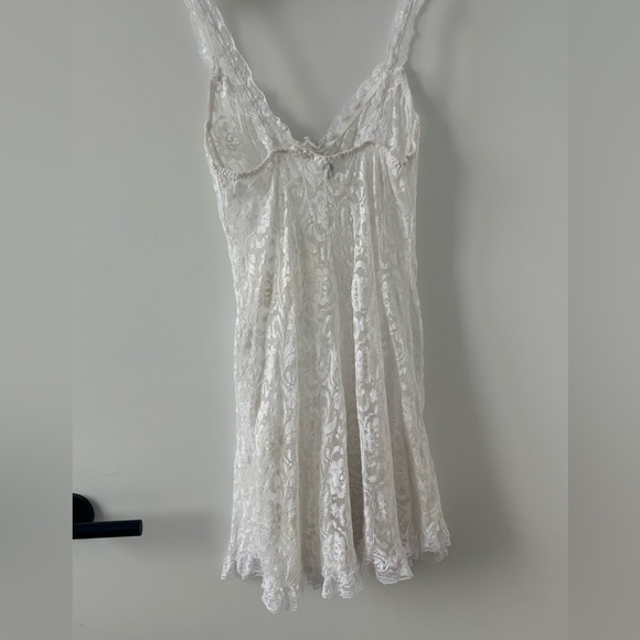 Vintage Secret Treasures White Lace Sheer Ruffle Mini Nightie Lingerie Dress - Picture 3 of 8